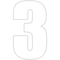 NUMBER STICK ON 3" WHITE 3