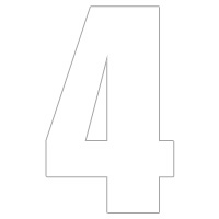 NUMBER STICK ON 3" WHITE 4