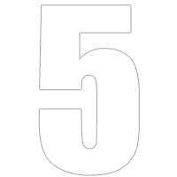 NUMBER STICK ON 3" WHITE 5