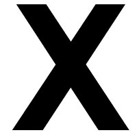 LETTER STICK ON 4" BLACK X