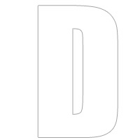 LETTER STICK ON 4" WHITE D