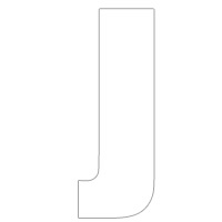 LETTER STICK ON 4" WHITE J