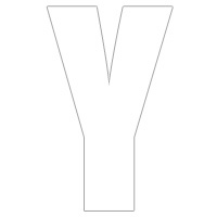 LETTER STICK ON 4" WHITE Y