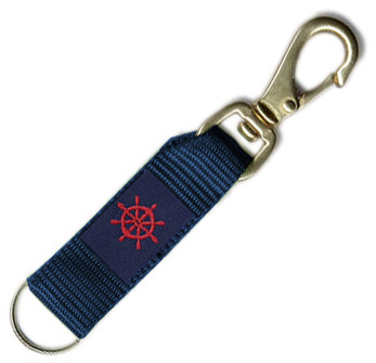 KEYCHAIN COTTON WEBBING WITH SNAP SHIP'S WHEEL