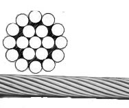 WIRE ROPE STAINLESS STEEL 1 X 19 STRANDS 3/32" DIAMETER (BY FOOT)