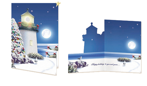 CHRISTMAS CARD ENDLESS NIGHT GLITTER CUT