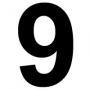 NUMBER STICK ON 2" BLACK 9