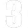 NUMBER STICK ON 3" WHITE 3