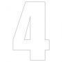 NUMBER STICK ON 3" WHITE 4