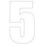 NUMBER STICK ON 3" WHITE 5