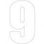 NUMBER STICK ON 3" WHITE 9