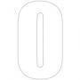 NUMBER STICK ON 6" WHITE 0 (ZERO)