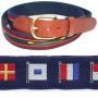 BELT BLUE CODE FLAG 1.25" WEB W/TABS & MOTIF SIZE 30