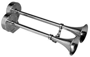 HORN DUAL TRUMPET 12V 18 1/2L 125 DB ALL STAINLESS STEEL