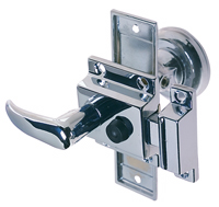 PERKO LATCH RIM SET CHROME PLATED REVERSE BEVEL WITH BOXSTRIKE