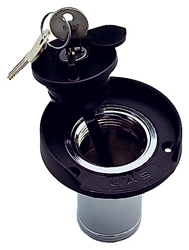 PERKO DECK FILL GAS LOCKING CHROMALEX BLACK PLASTIC 1.5" HOSE