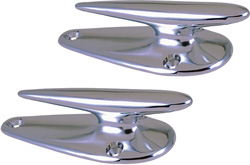 PERKO CLEAT 4" CLOSED BASE CHROME PLATED ZINC 1 PAIR