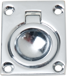 PERKO RING PULL FLUSH CHROME PLATED ZINC 1-3/4" X 1-3/8"