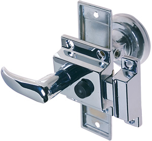 PERKO RIM LATCH SET CHROME PLATED REGULAR BEVEL WITH BOX STRIKE