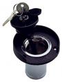 PERKO DECK FILL GAS LOCKING CHROMALEX BLACK PLASTIC 1.5" HOSE