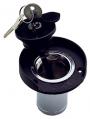 DECK FILL GAS LOCKING CHROMALEX BLK PLAS 1.5"H