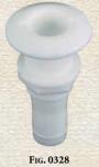 PERKO THRU HULL WHITE PLASTIC FOR 1-1/8" HOSE