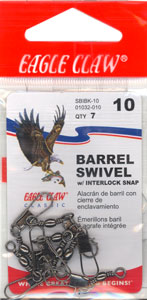 SWIVEL EAGLE CLAW SZ 10 INTERLOCK BLACK PAK/7