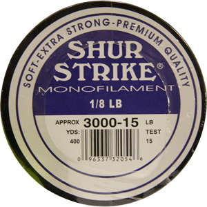 FISHING LINE 15 LB TEST MONO SHUR STRIKE 400 YDS