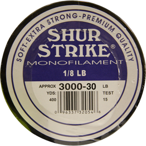 Shur Strike 3000-40 BULK Mono 1/8lb Spool 40lb 125yds for sale online 