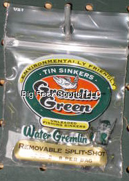 SINKER SPLIT SHOT TIN LEAD FREE SIZE 2 8 PACK *D*