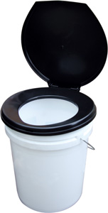 HEAD SEAT W/COVER BLACK LUGGABLE LOO FITS 5 GL PL