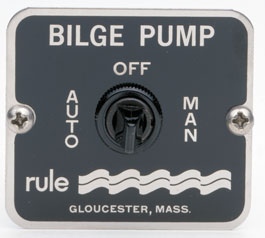 RULE BILGE PUMP 3 WAY PANEL SWITCH STANDARD 12-32 VDC & 110 VAC