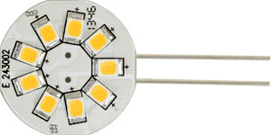 SCANDVIK BULB 9 LED WAFER SIDE PIN 120 LUMEN WARM WHITE 12 VOLT
