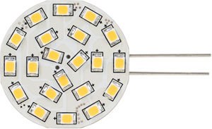 SCANDVIK BULB 21 LED WAFER SIDE PIN WARM WHITE 270 LUMEN 12 VOLT