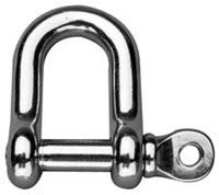 SUNCOR SHACKLE STRAIGHT D STYLE REMOVABLE PIN 316 STAINLESS STEEL 3/16"