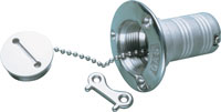 SUNCOR HOSE DECK FILL 316 STAINLESS STEEL "WASTE" USES 1-1/2" ID HOSE