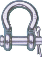 SUNCOR SHACKLE ANCHOR ROUND PIN 316 STAINLESS STEEL 3/8"