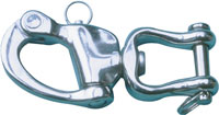 SUNCOR SNAP SHACKLE JAW SWIVEL WITH CLEVIS PIN 316 STAINLESS STEEL 2-3/4"