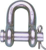 SHACKLE ROUND PIN CHAIN 316 NM S/S 1/4"