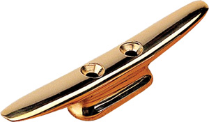 SEA DOG CLEAT CLOSED BASE POLISHED BRASS 4" LENGTH