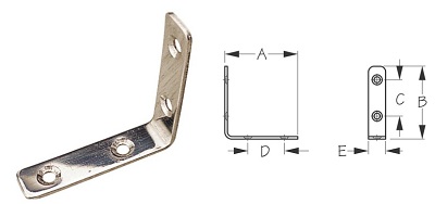 SEA DOG ANGLE BRACKET 90 DEGREE STAINLESS STEEL 1-1/2"