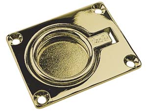 SEA DOG RING PULL CHROMED BRASS LARGE 2-1/2" X 2"