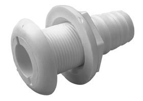 SEA DOG THRU HULL POLYPROPYLENE WHITE 1-1/8"- 1-1/4" HOSE BARB