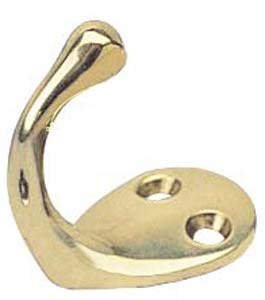 SEA DOG COAT HOOK BRASS 2-1/16"