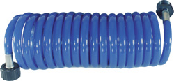 HOSE COIL 15' BLUE WITH GARDEN HOSE ENDS