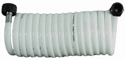 HOSE COIL 15' WHITE WITH GARDEN HOSE ENDS