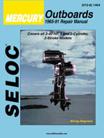 REPAIR MANUAL MERCURY 1-2 CYL 2-40HP 1965-89'