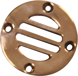 SCUPPER STRAINER 2.5" ROUND POLISHED BRONZE