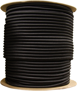 SHOCK CORD 5/16" SOLID BLACK UV RESISTANT (SOLD BY FOOT)