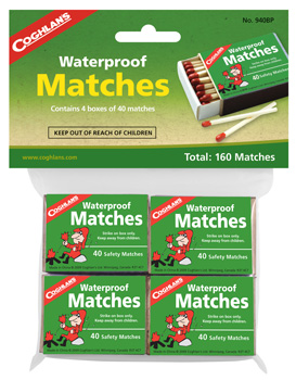 MATCHES WATERPROOF 4 BOXES PER PACKAGE